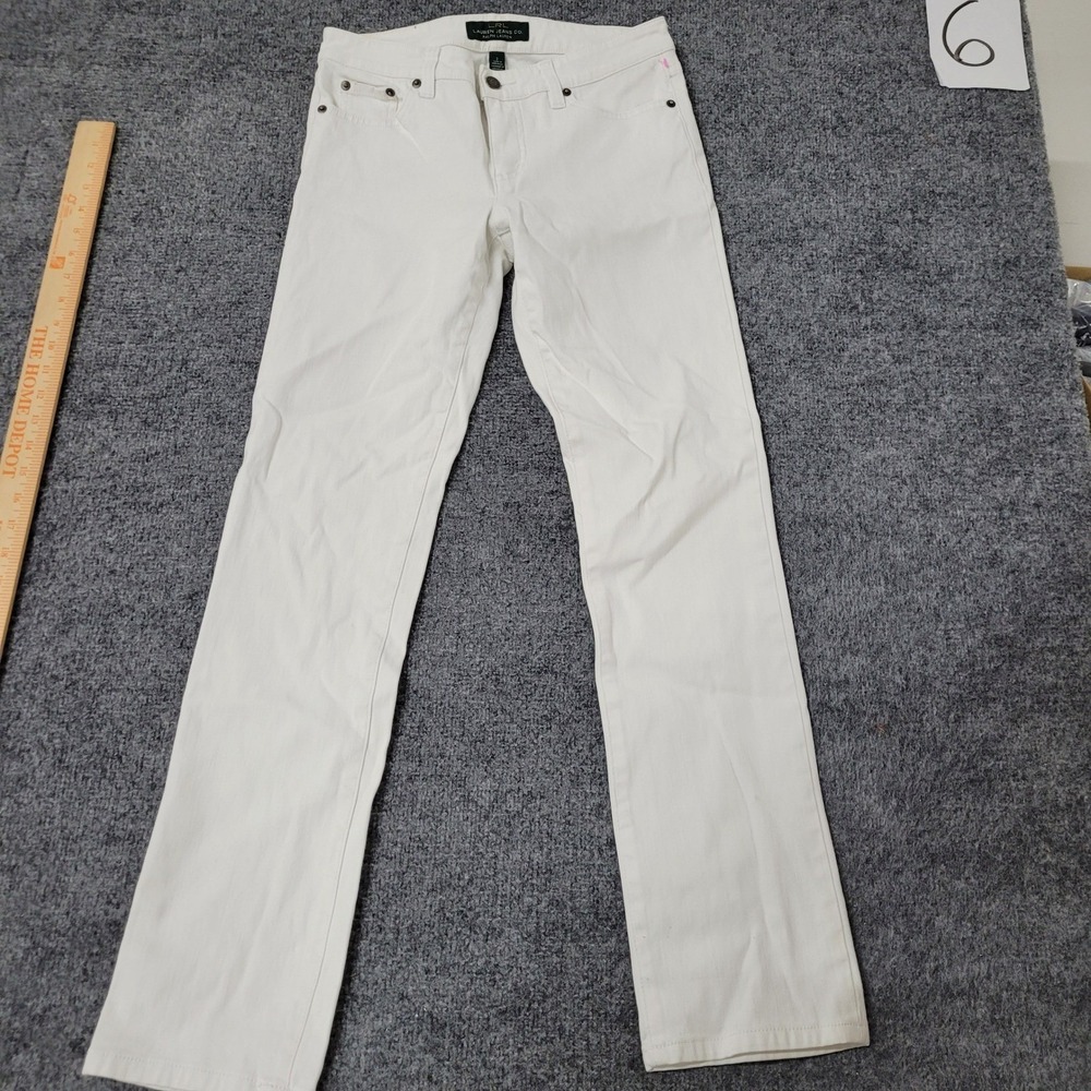 Lauren Ralph Lauren Jeans Womens Size 2 White Viscose Blend Straight Leg Casual